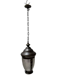 Art Nouveau Patinated Brass Hall Lantern, 1900s